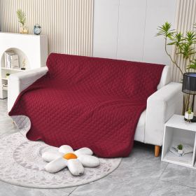 Pet Warm Waterproof Brushed Sofa Cushion (Option: Wine Red-210x210cm)